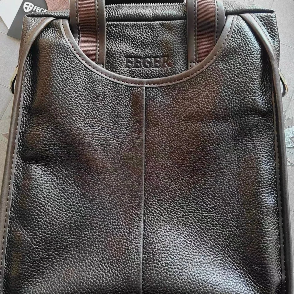 Dark Brown Leather Men's Briefcase